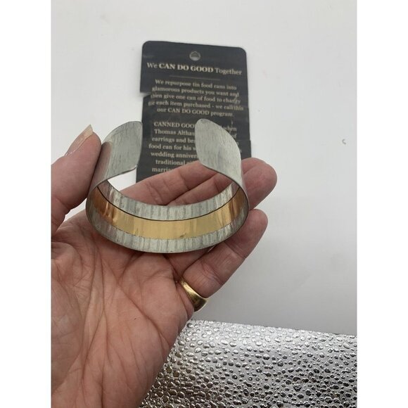 Canned Goods NWT Repurposed Metal Cuff Bracelet - Picture 4 of 5
